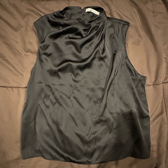 Abercrombie & Fitch High Neck Black Satin Blouse - Picture 1 of 3